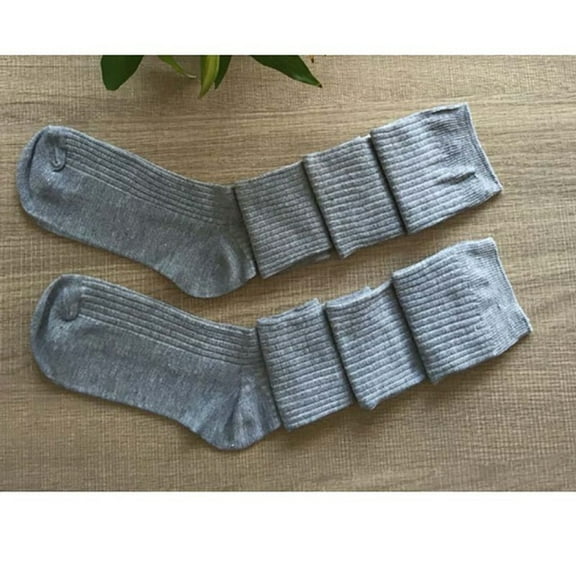 GOOHOCHY Above Knee Socks 1 Pair Grey Wool Thigh High Socks for Women