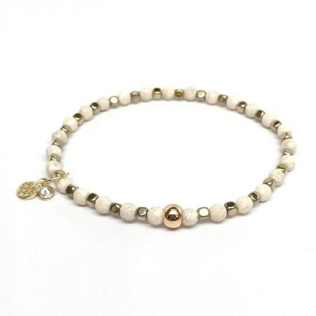 Julieta Jewelry Ivory River Stone Friendship 14kt Gold over Sterling Silver Stretch Bracelet