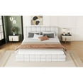 thumbnail image 2 of Queen Size Upholstered Platform Bed, White, 2 of 13