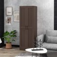 thumbnail image 2 of Living Room Cabinets HOMCOM 69" Tall Storage Cabinet with Movable Storage Shelves, Modern Style Pantry Cupboard Cabinet with Soft Close Doors, Coffee,Metal Cabinets, 2 of 9