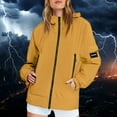 thumbnail image 2 of Vinsonshop Rain Jacket for Women Utility Jacket Women Rain Jacket Women Waterproof Zip Up Jackets for Women Womens Rain Jacket with Hood Womens Windbreaker Jacket Waterproof Running Jacket Yellow 3XL, 2 of 9