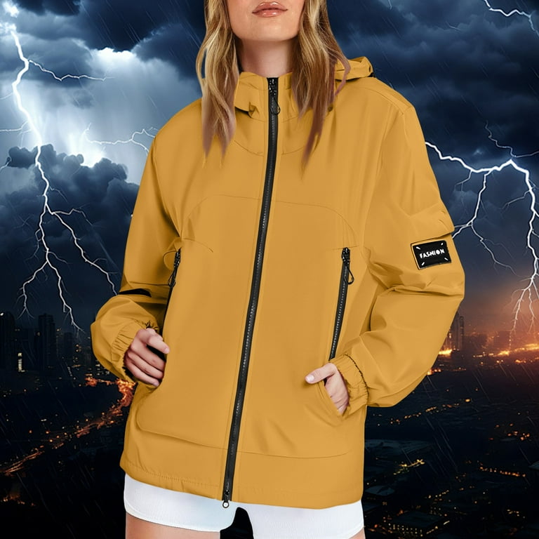 DondPO Wind Breaker Jacket Womens Womens Plus Size Rain Jacket - Main Image