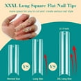 thumbnail image 3 of 420 PCS Tapered Square Nail Tips, Clear Nail Tips for Acrylic Nails Professional, Half Cover Extra Long False Nail Tips Fake Artificial Nail Extension French Nails for Nail Salon Home DIY,12 Sizes, 3 of 6