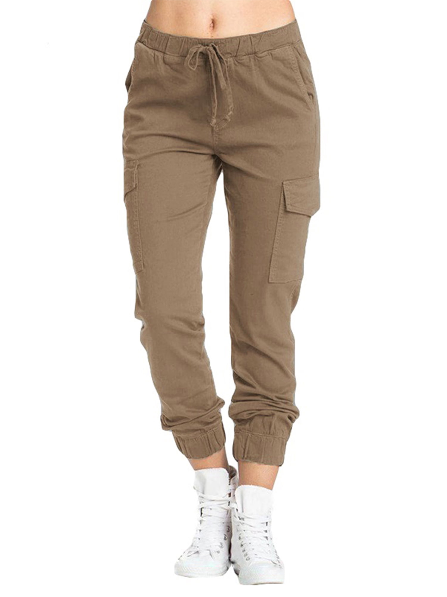 Lazybaby Women Drawstring Jogger Cargo 