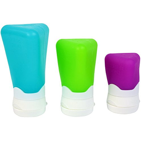 2 oz ea 3 Cool Gear Go-Gear Silicone Squeezable Travel Tubes Airline Approved 