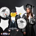 thumbnail image 3 of PMU Graduation Jumping Smiley Grad Balloon Bouquet | Jumping Grad Mylar Balloons | Jump for Joy Graduation Smiley Grad Balloon | Grad Foil Balloons | White (5/Pkg) Pkg/1, 3 of 8