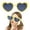 Yellow, variant on Funny Oversized Heart Shape Sunglasses Blue Retro Heart Sunglasses for Women & Men Novelty Fashion Fun Heart Glasses Lovely Retro Heart Shape Sunglasses 10.23x3.54 Inch 1 Pair