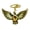 Gold, variant on Excellent Gift Keychain Featuring Hawks Wing And Eyes Stone Vintage Motifs Sturdy For Daily Use Or As Decorative Accessory