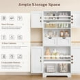 thumbnail image 4 of TEENFON 57.8" H Tall Bathroom Storage Cabinet with 4 Doors & 2 Adjustable Shelves, Freestanding Bathroom Cabinet with 2 Drawers, Kitchen Cabinets & Pantry, Cupboard for Kitchen, Dining Room, White, 4 of 9