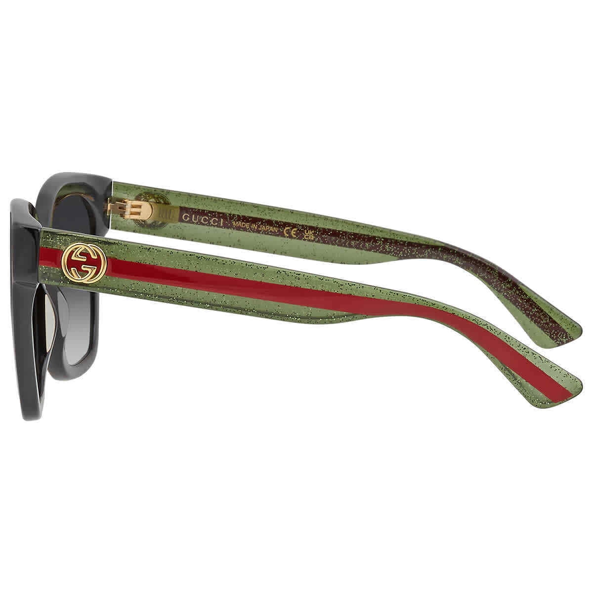 Gucci GG0034SN 002 54mm Square Sunglasses Women's Black Green