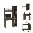 thumbnail image 3 of TUHOME Versalles Desk Engineered Wood Desks in  Brown, 3 of 8