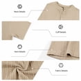thumbnail image 7 of FINALGANG Mens Solid Color Short Sleeve Cable Knit Polo TShirt For Business Casual Office Wear Daily Summer Outdoor Activities Khaki S, 7 of 7