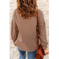 thumbnail image 1 of POGLIP Women's Brown Cowl Neck Drop Shoulder Sweatshirt, 1 of 6