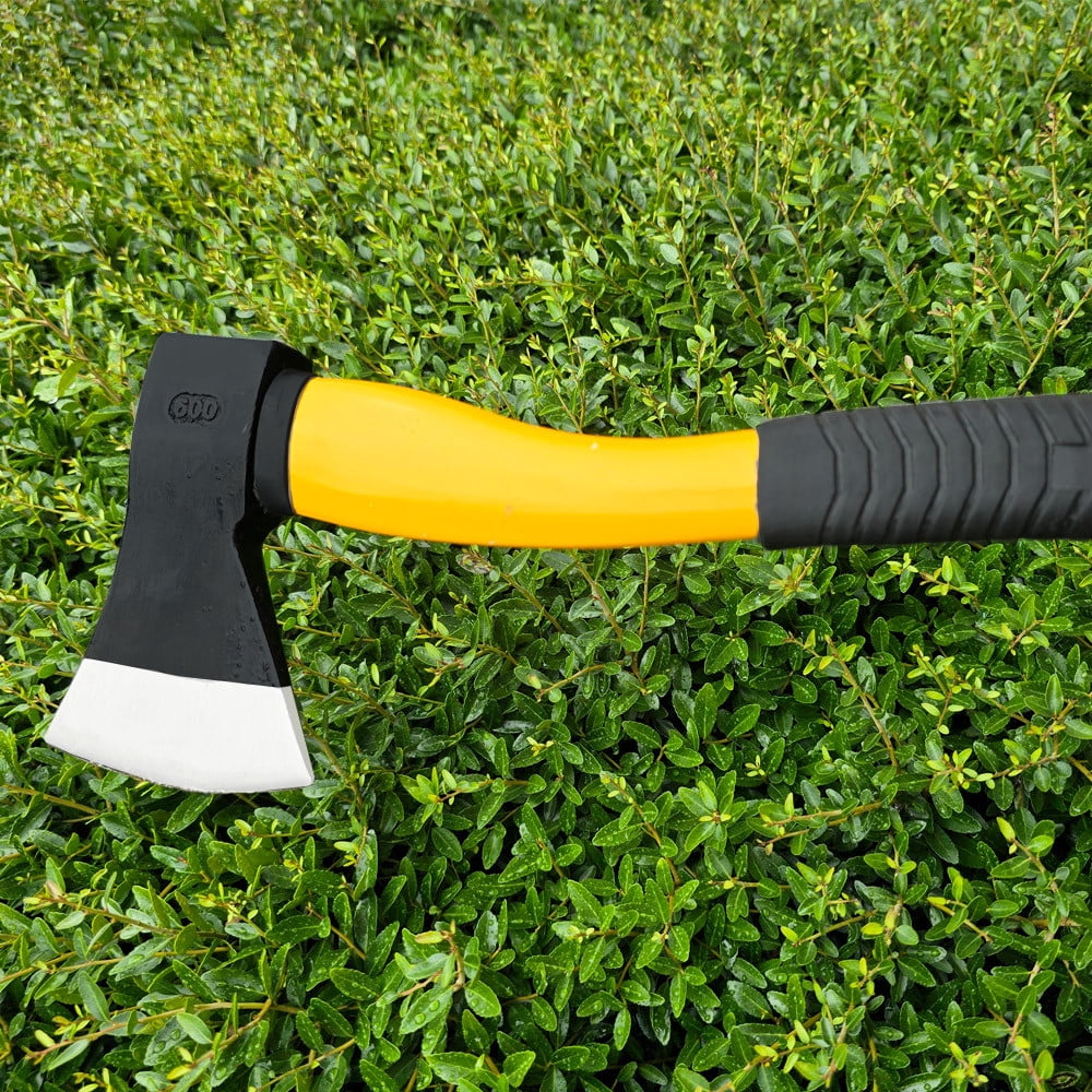 13.5" Black And Yellow Camping Axe Black Metal Handle With Carbon Steel Head