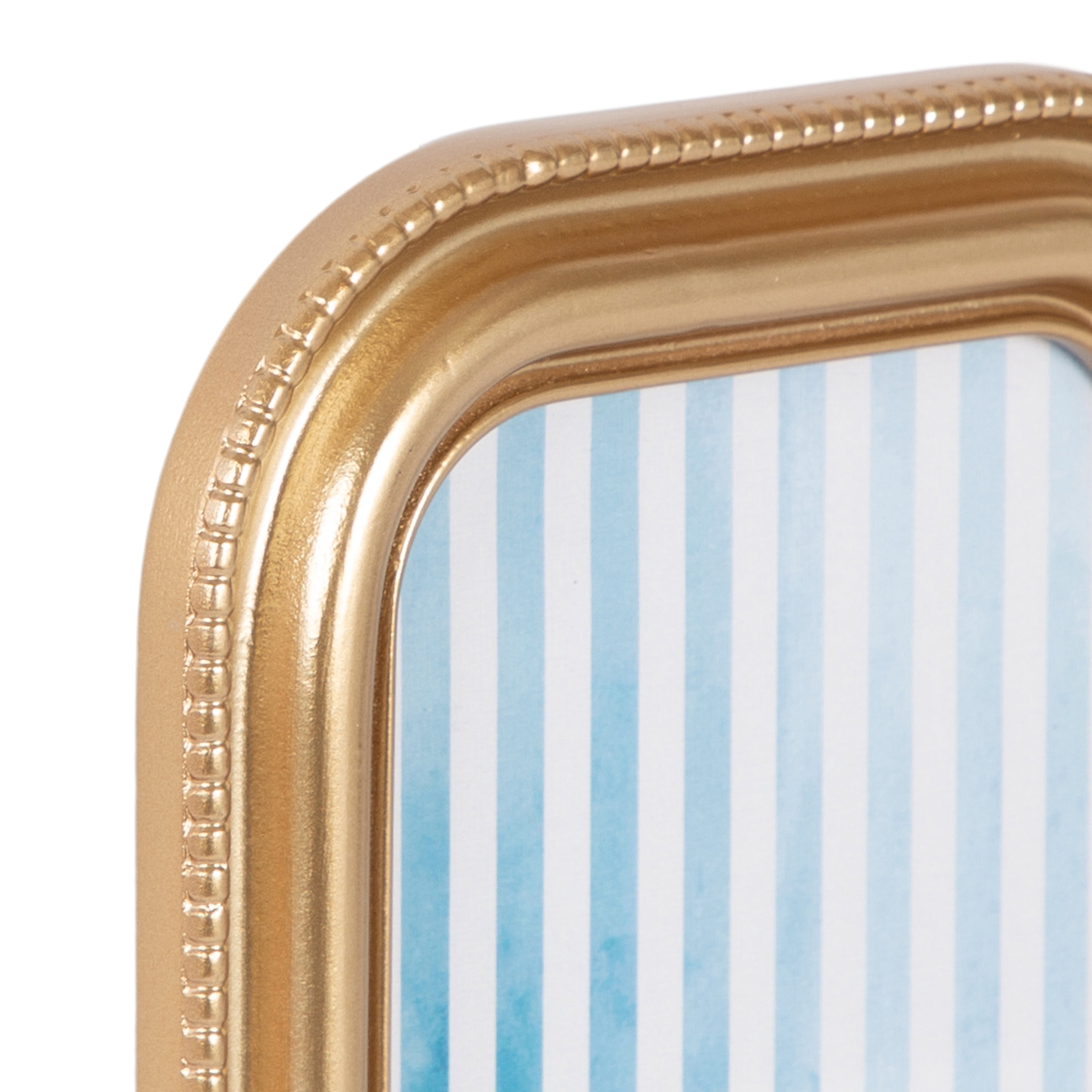 DesignOvation – 5x7 Picture Frame – Beaded Arch Gold Tabletop Photo Frame