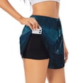 thumbnail image 1 of Balery Lonely Night Wolf Pantalones cortos deportivos para mujer con forro y dos bolsillos, elásticos, para entrenamiento, gimnasio, yoga-X-Large, 1 of 7