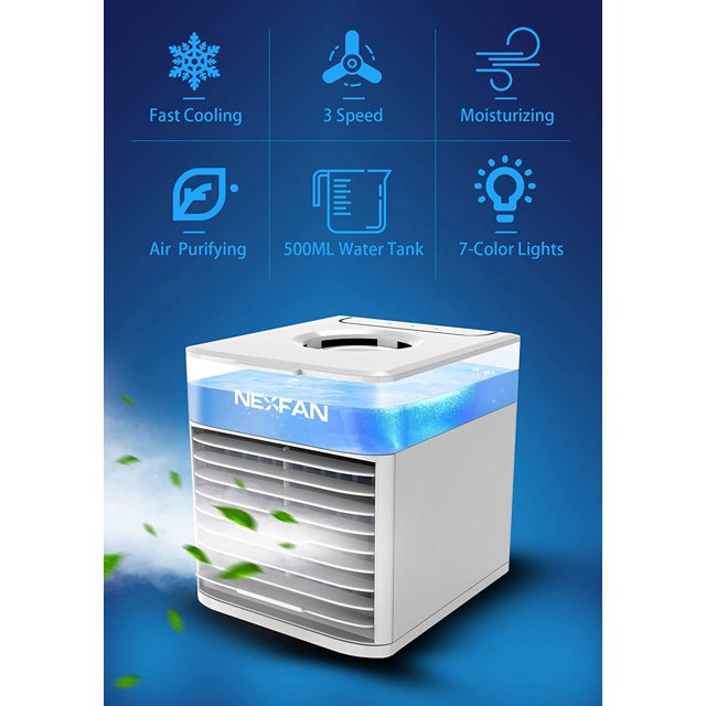 Personal Air Conditioner, Mini AC Portable Air Conditioner Rechargeable 2000mAh Evaporative Cooling Fan