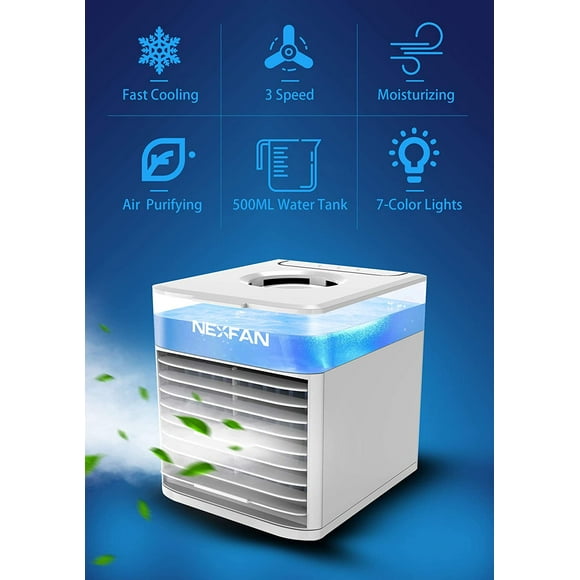 Personal Air Conditioner, Mini AC Portable Air Conditioner Rechargeable 2000mAh Evaporative Cooling Fan