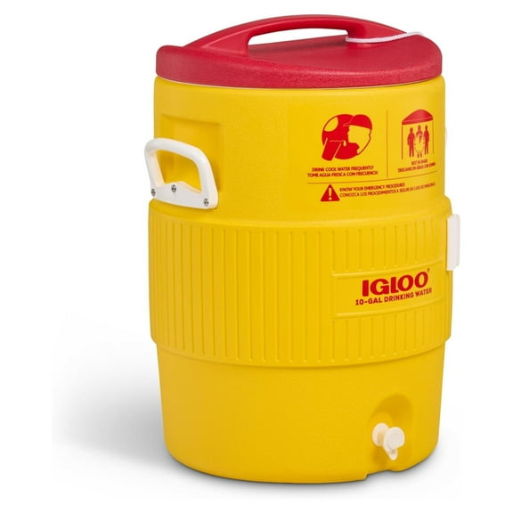 385-4101 400 Series Coolers, 10 gal, Red/Yellow 10-Gallon Capacity
