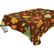SKYSONIC 60"x108" Square Tablecloth with Autumn Leaves Seamless Prints, Anti-Wrinkle and Smooth Table Cloth for Kitchen/Home Party Decoration
