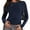 Navy Blue, variant on Luniro Long Sleeve Shirts for Women Boat Neck Tight Fit Going Out Crop Tops Y2k Teens Girls Basic T Shirt