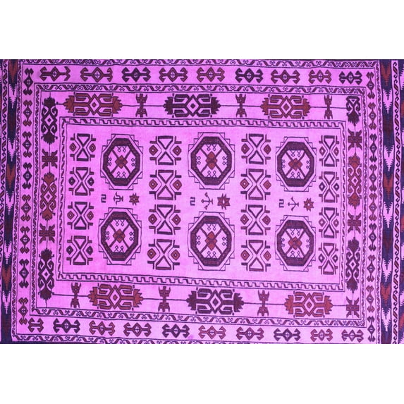 Ahgly Company Indoor Rectangle Southwestern Purple Country Area Rugs, 8' x 12'