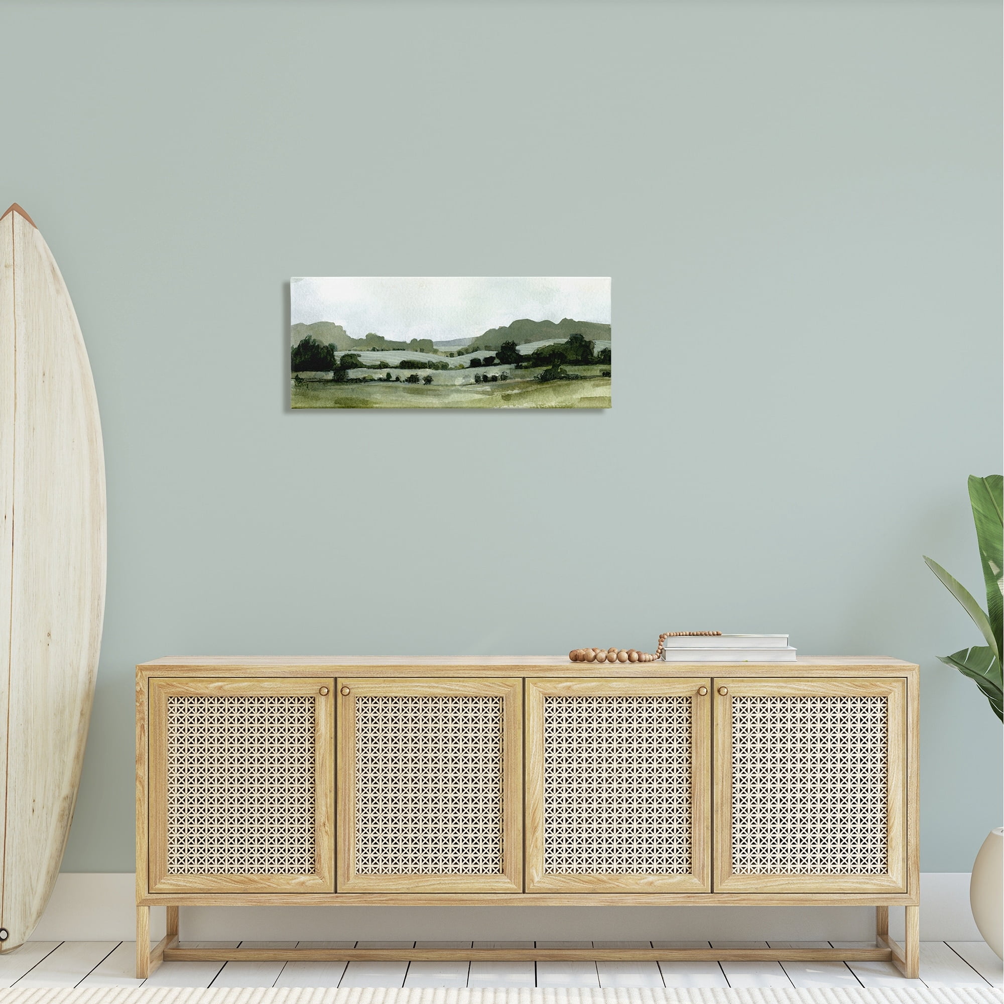 Stupell Industries Distant Rolling Hills Rural Grassland Scenic Landscape Painting Gallery Wrapped Canvas Print Wall Art, Design by Emma Caroline