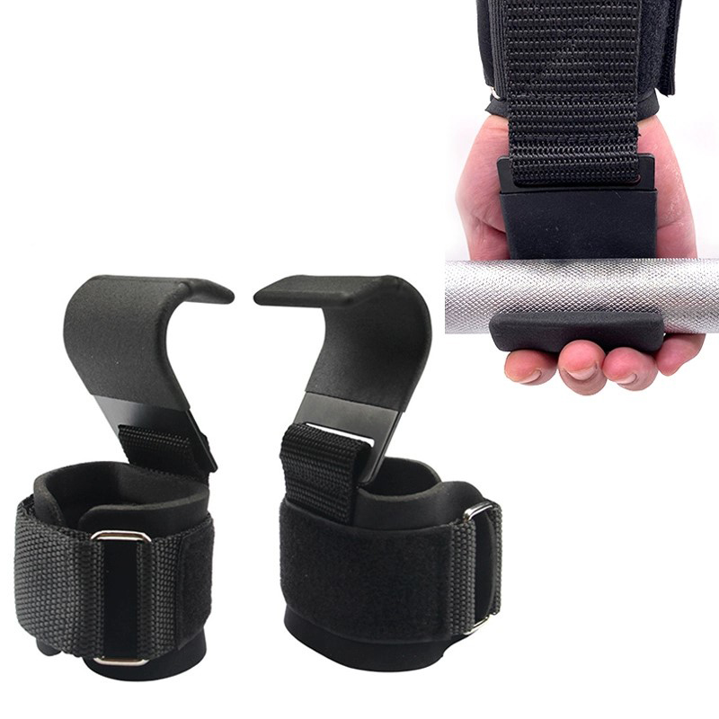 Weight Lifting Hook Grips with Wrist Straps Wrist Support Gym Training Hooks for Pull Ups Deadlifts Strength Training Fitness