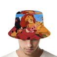 thumbnail image 4 of Rey León Simba Sombrero bucket para adultos, gorra de protección solar, sombrero de pescador plegable para viajes al aire libre, pesca y actividades de verano, 4 of 6