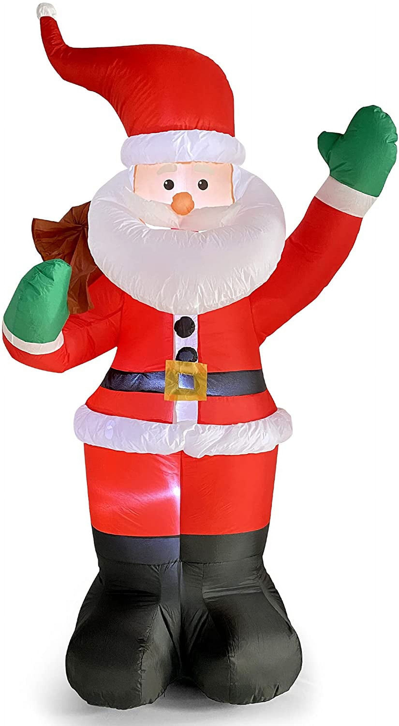 6 FT Christmas Inflatables Santa Claus with Gifts Bag, Christmas Inflatables Outdoor Decorations, Built-in LED Lights Holiday Blow Up Yard Decoration Clearance for Yard, Holiday, Party