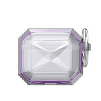 For Apple AirPods 3 (2021) Ultra Clear Transparent Hybrid Armor Thick Corner Shockproof Drop Protection with Keychain Cover ,Xpm Phone Case [Purple]
