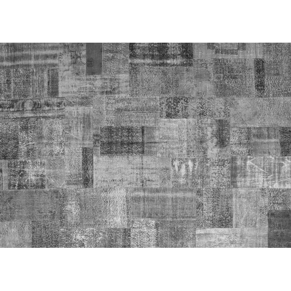 Ahgly Company Indoor Rectangle Patchwork Gray Transitional Area Rugs, 8' x 10'