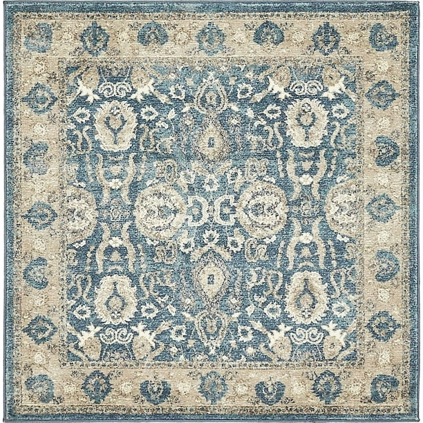 Transitional Linz Collection Area Rug In Porcelain Color And Rectangle Round Runner Square Shape Walmart Com Walmart Com