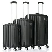 ABC 3-in-1 Multifunctional Large Capacity Traveling Storage Suitcase Luggage Set - Stylish Black