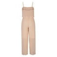 thumbnail image 5 of QUYUON Jumpsuits for Women Summer Casual Loose Sleeveless Spaghetti Strap Wide Leg Pants Jumpsuit Rompers Pleated Cropped Pants One-Piece Lounge Jumpsuits Style J-28, Pink M, 5 of 7