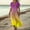 Yellow, variant on SMihono Flowy Vacation Dress for Women Summer 2025 Trendy Gradient V Neck Casual Short Sleeve A-Line Beach Maxi Dresses White XXL