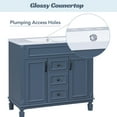 thumbnail image 6 of Harper & Bright Designs 36'' Bathroom Vanity Cabinet with Sink Combo Set and Mirror Cabinet, Modern Bathroom Storage Cabinet with 2 Soft Closing Doors and 2 Drawers, Blue, 6 of 14