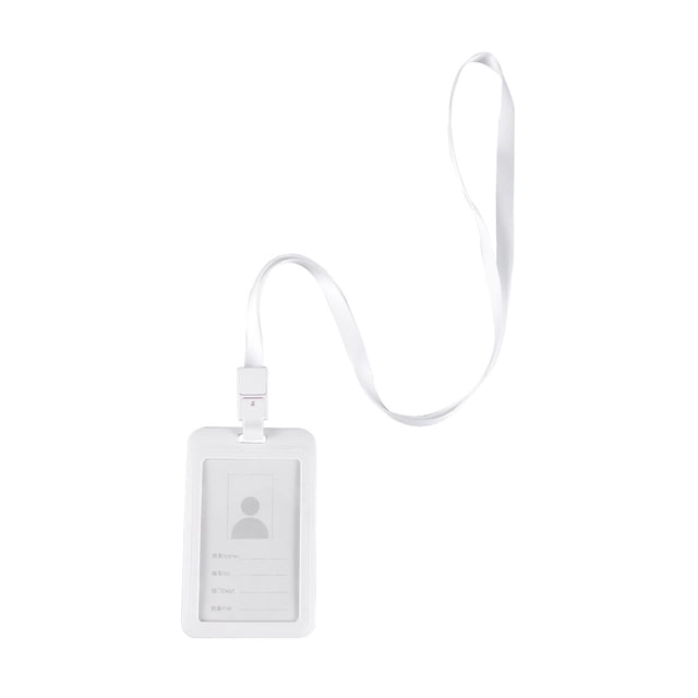 Cordón para colgar credenciales, ideal para el trabajo, la escuela, la identificación de marca (blanco)