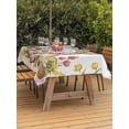 thumbnail image 2 of Easter Bunny Eggs Outdoor Tablecloth - 52x70 Inch Rectangle Dining Table Cover, Spring Tulips Rustic Rabbits Colorful Plaid Waterproof Outdoor Table Cloth with Umbrella Hole & Zipper for Picnic/Patio, 2 of 7
