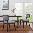thumbnail image 2 of Side Dining Chair, Set of 2, Light Grey Gray, Fabric, Kitchen Cafe Bistro Hospitality Restaurant, Modern Contemporary HB33425, 2 of 8