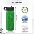 thumbnail image 4 of Yiaed Green Sparkling Shiny Print Water Bottle with Straw Lid, Stainless Steel Double Wall Insulated Water Bottle | Leak-Proof and Spill-Proof Water Bottle, 4 of 8