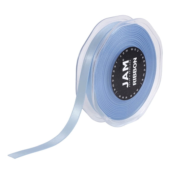 JAM Double Faced Satin Ribbon, 3/8 In x 25 Yds, 1/Pack, Baby Blue