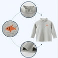 thumbnail image 4 of KYAIGUO 1-9Y Boys Girls Long Sleeve T-Shirt Top Tees Spring Super Soft Turtleneck Cotton T Shirts Fall Stretchy Layering Tee Bottoming Shirt for Toddler Baby Kids, 4 of 9