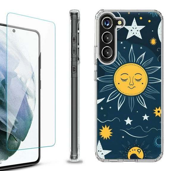 OneToughShield ® for Samsung Galaxy S23  S23 Plus 5G Shockproof Bumper Phone Case, with Tempered Glass Screen Protector - Sun N Star
