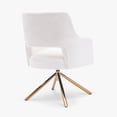 thumbnail image 4 of WestinTrends Mid-Century Modern Wide Boucle Swivel Accent Arm Chair, Cream, 4 of 13