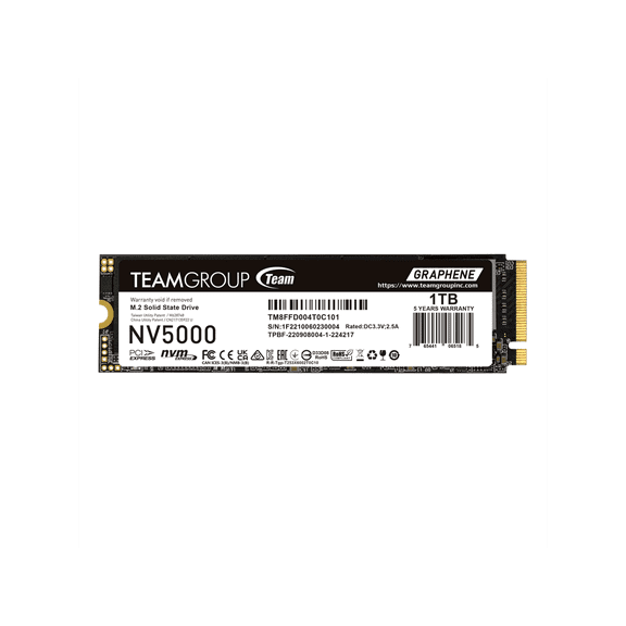 Team Group NV5000 M.2 2280 1TB PCIe 4.0 x4 with NVMe Internal Solid State Drive (SSD) TM8FGM001T0C101