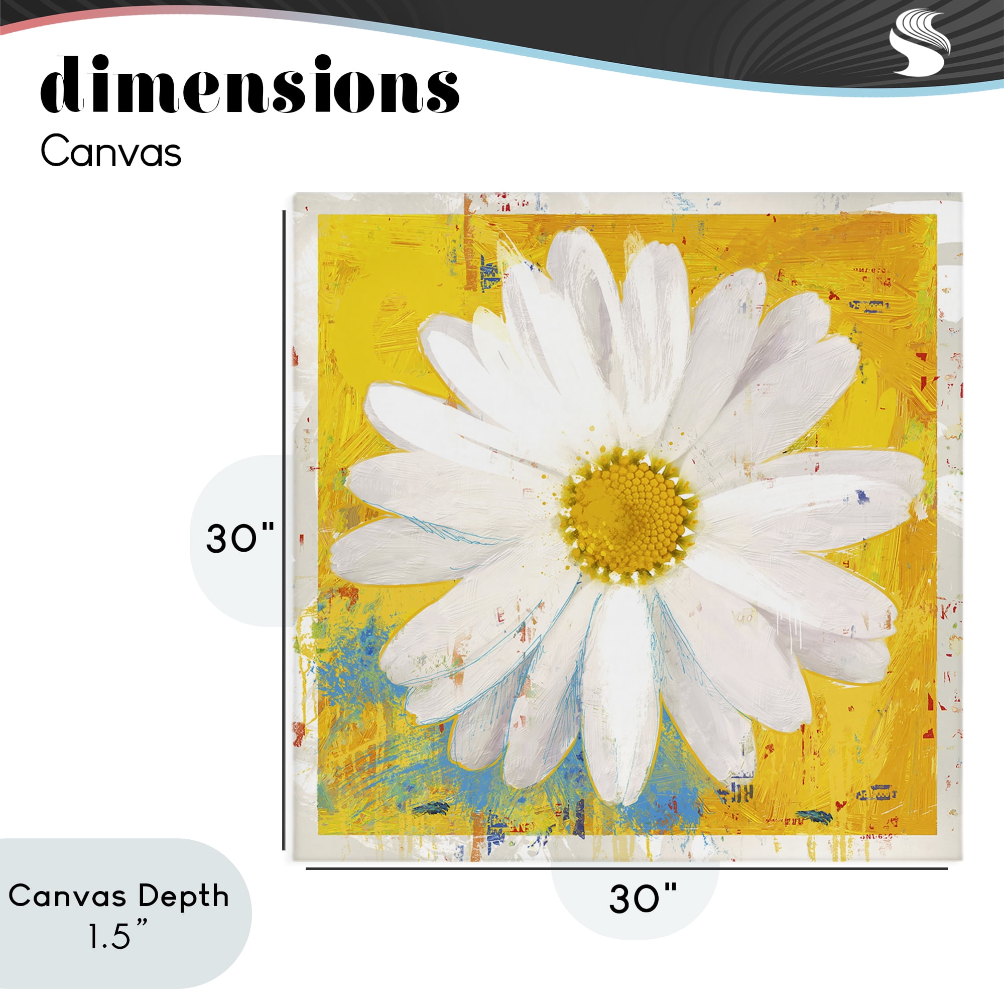Stupell Industries Violet's Daisy on Yellow Canvas Wall Art, design by Porter Hastings