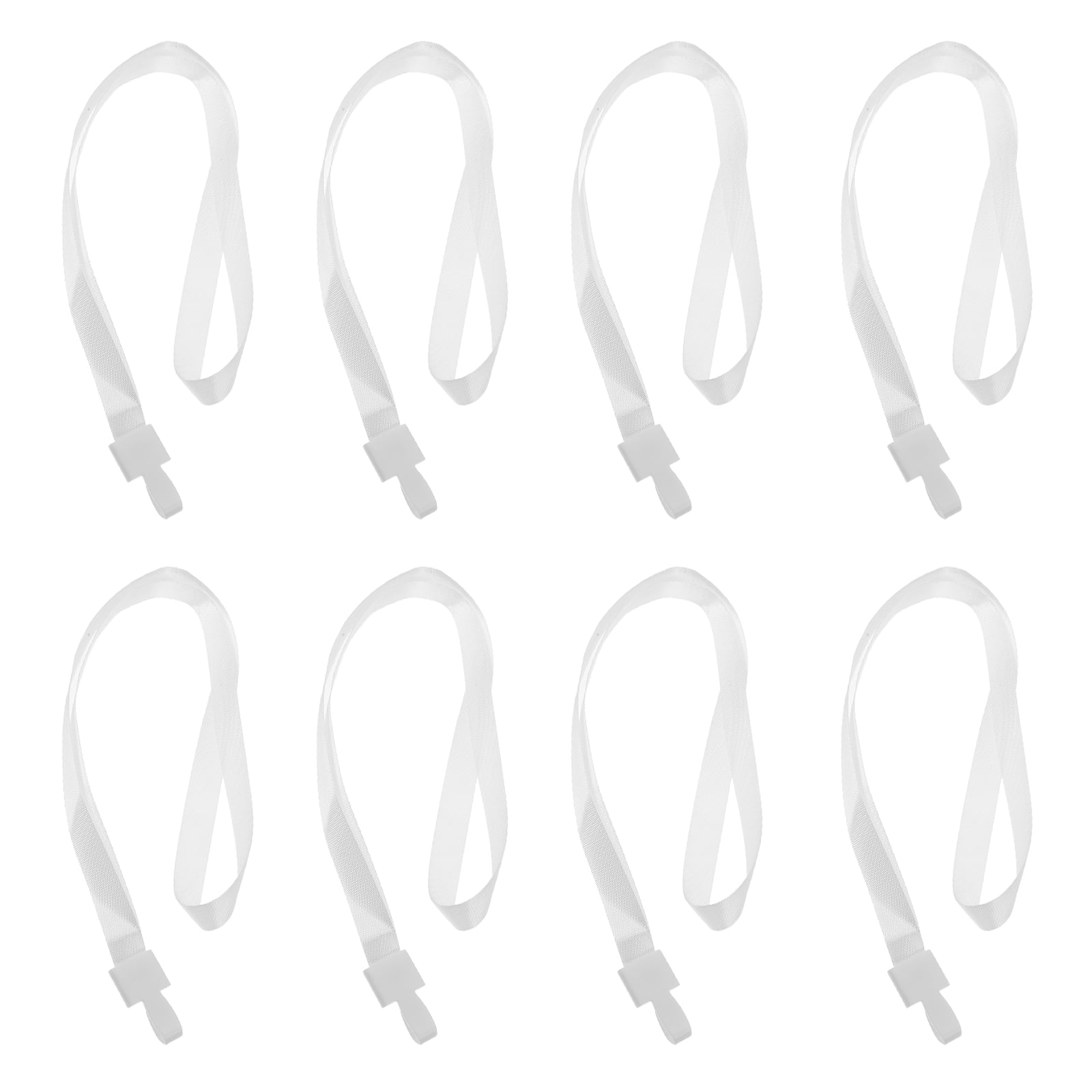 FOMIYES 50Pcs White Polyester Badge Lanyard for Phone Id Card Holder with Clip Lightweight and Portable
