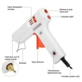 thumbnail image 4 of Pistolet à colle chaude réglable à température constante, 150 W, blanc, pour réparations à domicile, bricolage, artisanat, 4 of 4