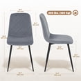 thumbnail image 3 of HOMCOM Dining Chairs Set of 4, Kitchen Chair with Metal Legs, Grey, 3 of 10